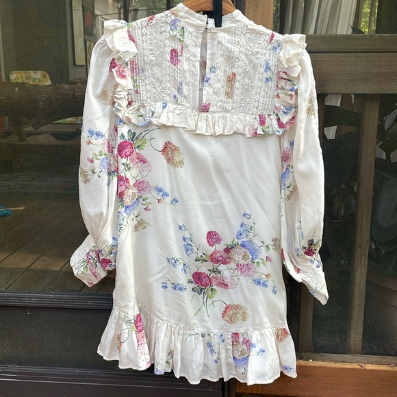 Floral Lace Ruffle Mini Dress - Picture 7 of 11